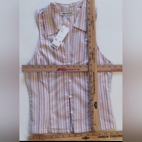 Urban Outfitters NWT Party Girl Button Down Cotton Blend Stripe Sleeveless Top S - Picture 9 of 15